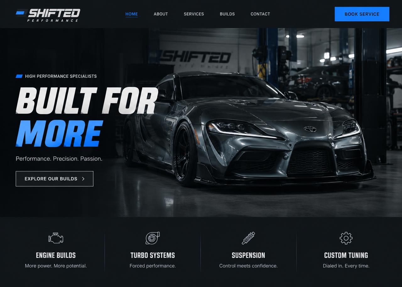 Twin Cities Performance website concept preview